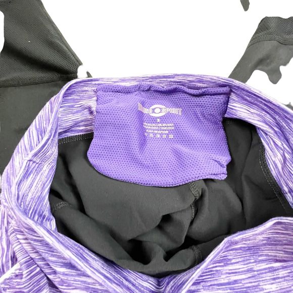 Inner Spirit Skirted Capri Legging Black & Purple Back Zip Pocket Womens S EUC! - Picture 6 of 9